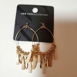 New York & Company Hoop Drop Earrings NWT